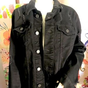 XR XRAY Men’s distressed black jean jacket